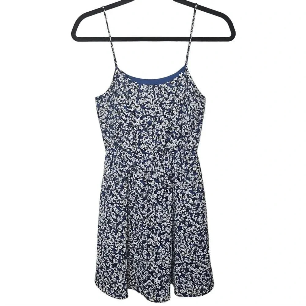 J.Crew Blue Flowers Summer Dress Halter Sz 00‎
